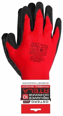 Перчатки защитные RTELA «10» OSTERO черно-красные 001724 фото