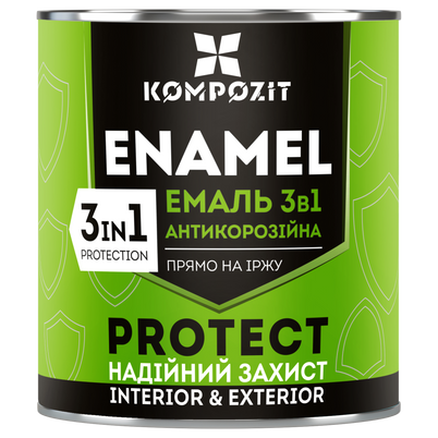 Атмосферостійка антикорозійна Акрилова ґрунт-емаль 3 в 1 PROTECT