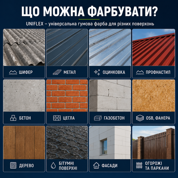 Фарба гумова універсальна UNIFLEX 001738 фото