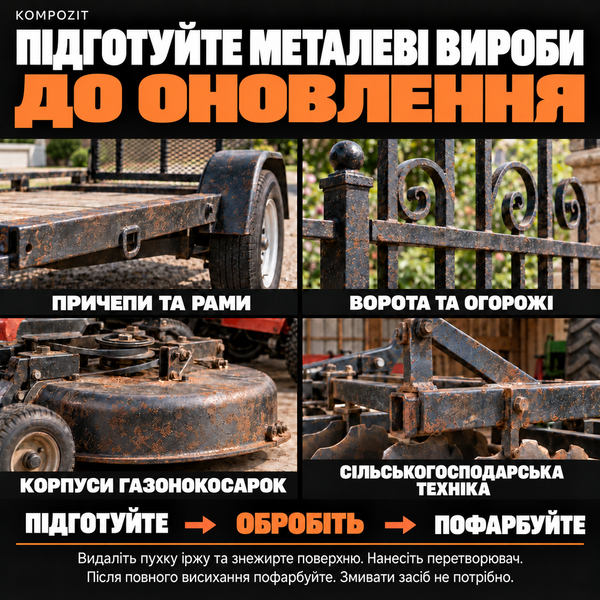 Перетворювач іржі KRAKEN "Kompozit", 250 мл 000918 фото